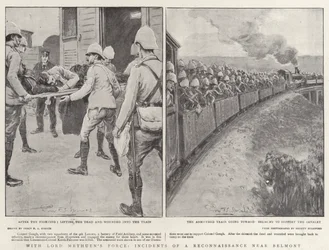 Mit der Truppe von Lord Methuen, Vorfälle einer Aufklärung in der Nähe von Belmont